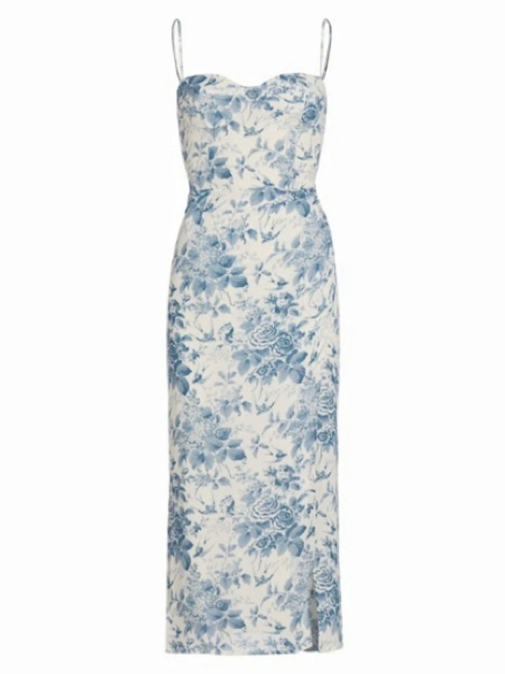 Reformation Kourtney Dress Floral Midi Dress Blue & White Size 6